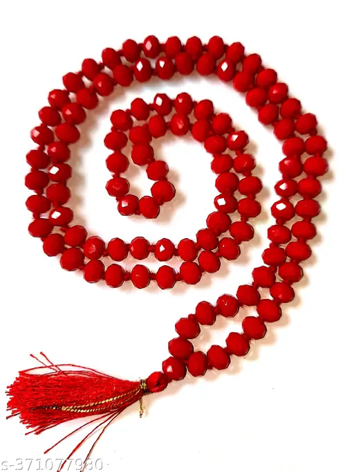 Diamond Cut Red Crystal Japa Mala for Meditation & Jap Diamond Cut Red Crystal Japa Mala for Meditation & Jap