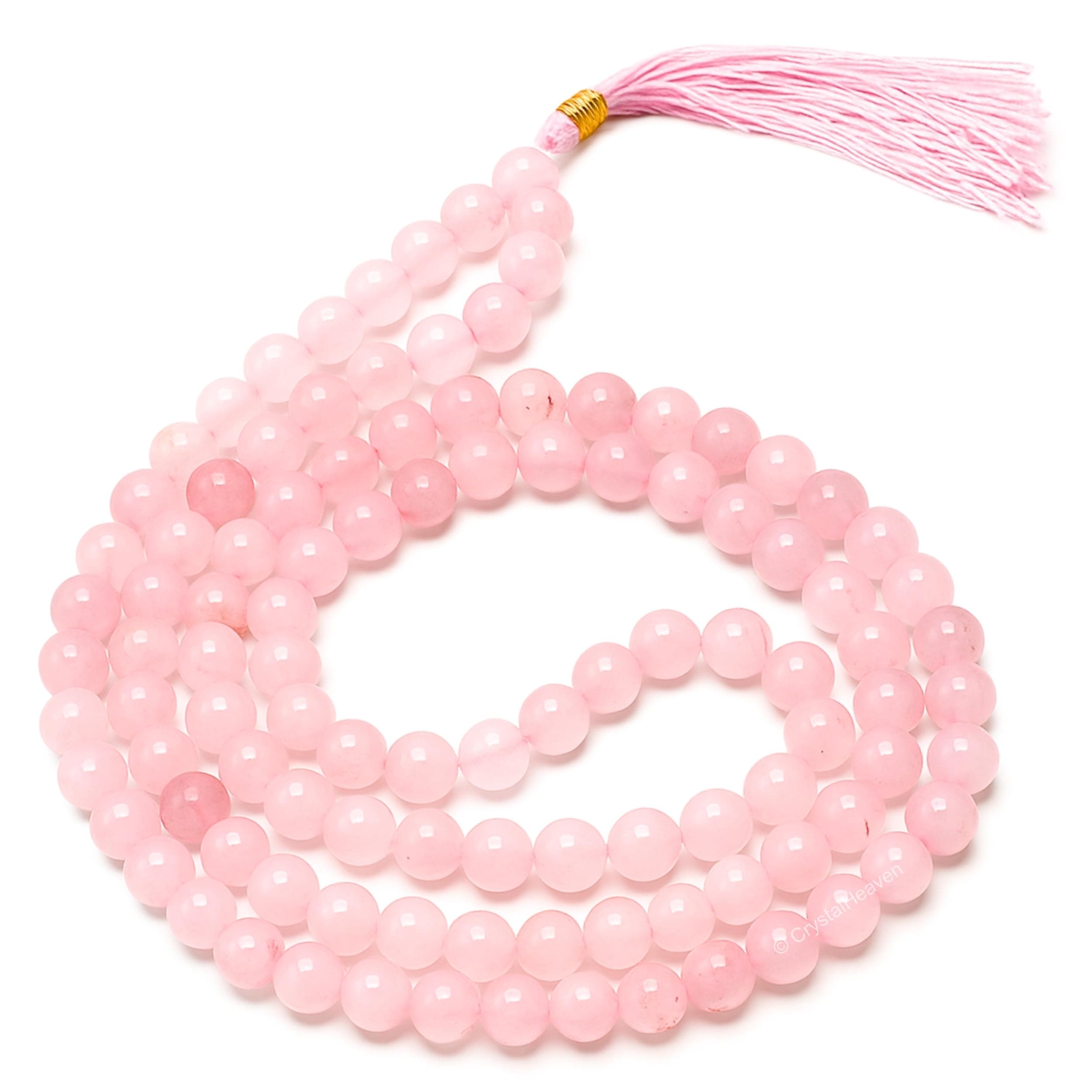 Crystal Heaven Rose Quartz Crystal Japa Mala Crystal Heaven Rose Quartz Crystal Japa Mala