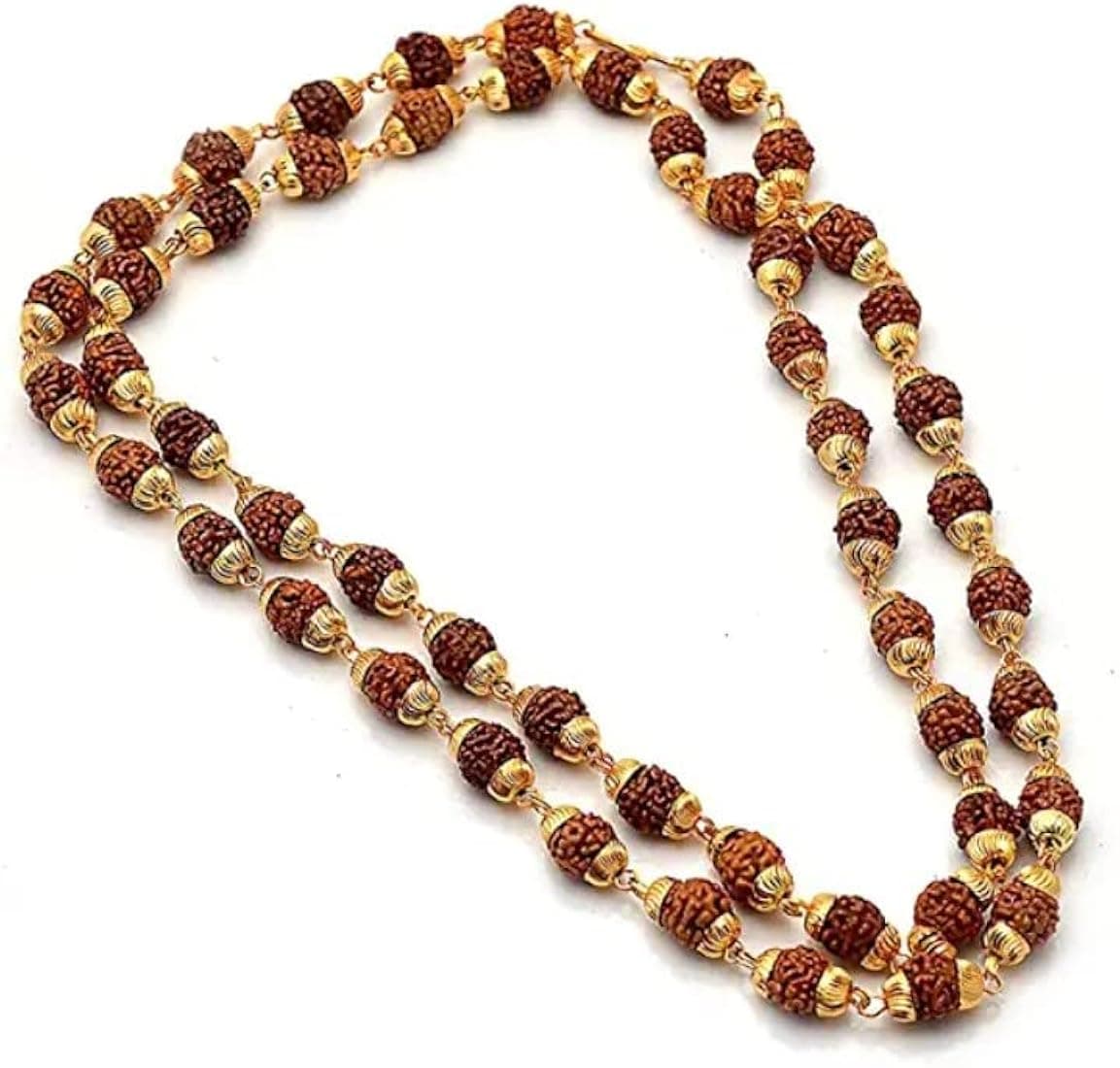 5 Mukhi Rudraksha Mala Gold for Jap, Meditation & Puja 5 Mukhi Rudraksha Mala Gold for Jap, Meditation & Puja