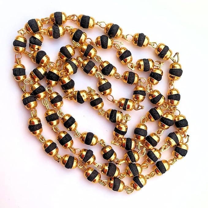 Axidha Black Tulsi Kanthi Mala with Golden Capping Axidha Black Tulsi Kanthi Mala with Golden Capping