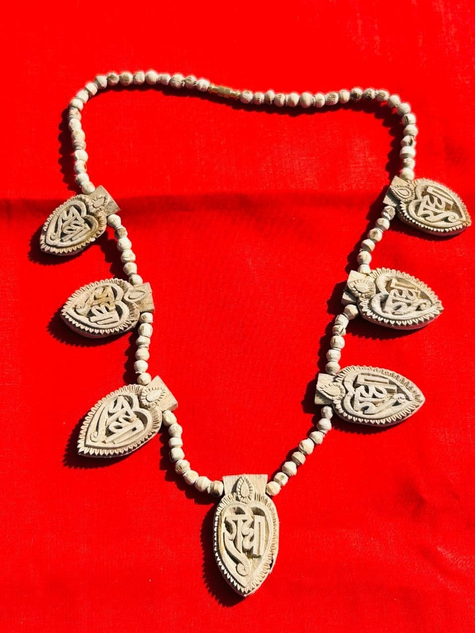 Handcrafted Tulsi 7 Radha Lockets Kanthi Mala Handcrafted Tulsi 7 Radha Lockets Kanthi Mala